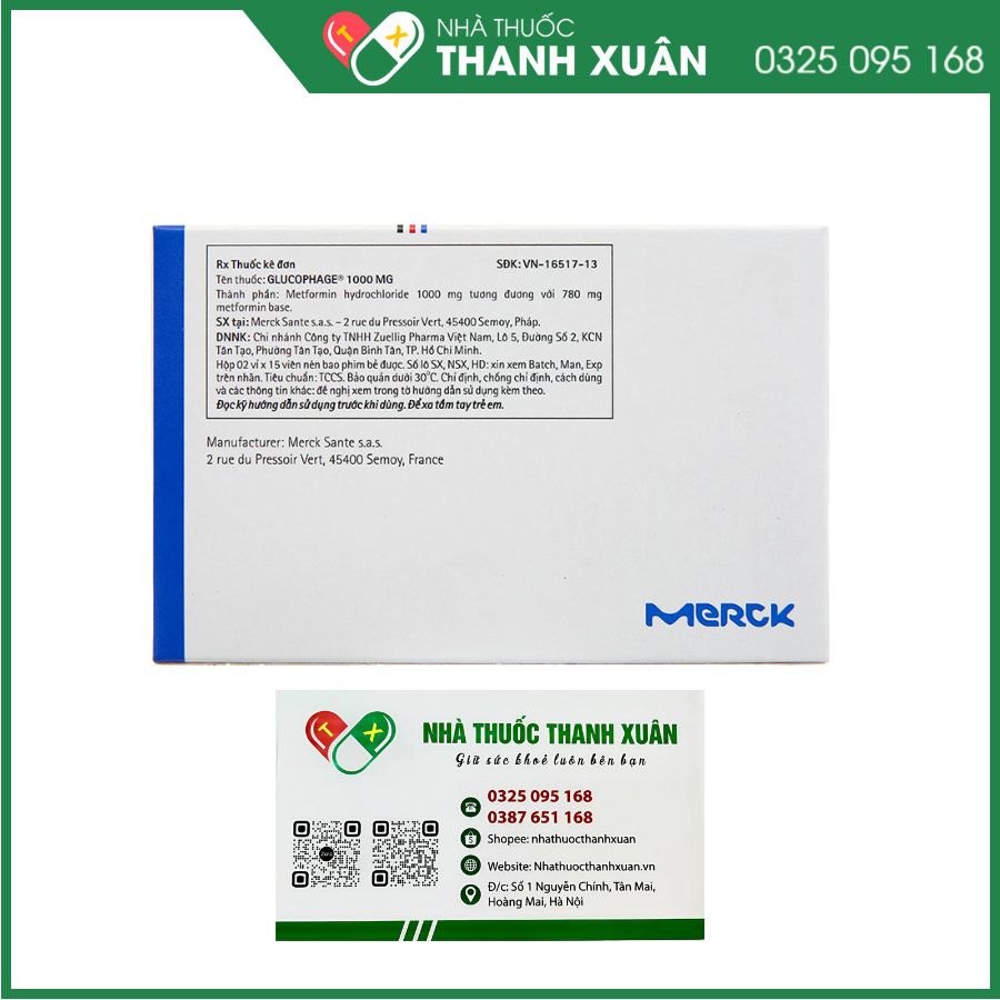 Thuốc Glucophage 1000mg điều trị tiểu đường tuýp II